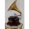 Gramofon - Patefon - 8 Kat - Mahoń - Sprawny - Zdobienia Tuba Rzeźbiona
