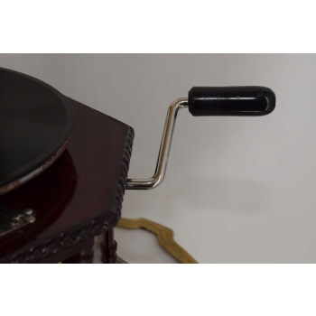 Gramofon - Patefon - 8 Kat - Mahoń - Sprawny - Zdobienia Tuba Rzeźbiona