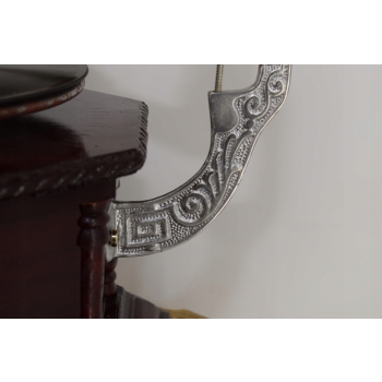 Gramofon - Patefon - 8 Kat - Mahoń - Sprawny - Zdobienia Tuba Rzeźbiona