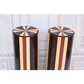 Kolumna Drewniana Postument - Stolik Kwietnik - Stojak Art Deco - Podest