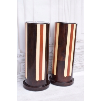 Kolumna Drewniana Postument - Stolik Kwietnik - Stojak Art Deco - Podest
