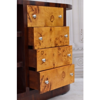 Komoda Regał Art Deco - Szafka 4 Szuflady + Półki - Pomocnik - Vintage