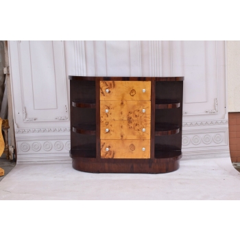 Komoda Regał Art Deco - Szafka 4 Szuflady + Półki - Pomocnik - Vintage