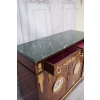 Pałacowa Komoda Ludwik XVI - Medalion Porcelanowy Blat Marmur Okuta Brązem