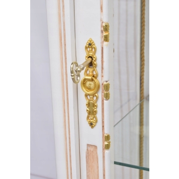 Duża Francuska Witryna – 100% Drewno – Creme – Gablota Serwantka