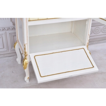 Duża Francuska Witryna – 100% Drewno – Creme – Gablota Serwantka