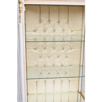 Duża Francuska Witryna – 100% Drewno – Creme – Gablota Serwantka