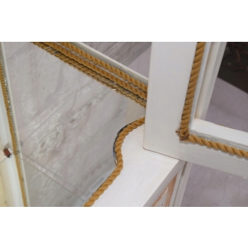 Duża Francuska Witryna – 100% Drewno – Creme – Gablota Serwantka