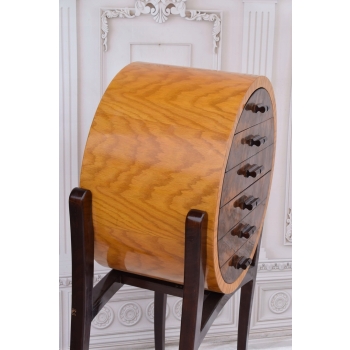 Okrągła Komoda Regał Art Deco - Szafka - Pomocnik 6 szuflad Francja Unikat