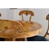 Polski Stół Art Deco + 4 Krzesła Okrągły - Instarsje - Meble Salon Jadalnia