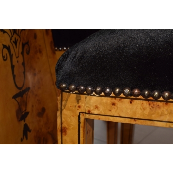 Polski Stół Art Deco + 4 Krzesła Okrągły - Instarsje - Meble Salon Jadalnia