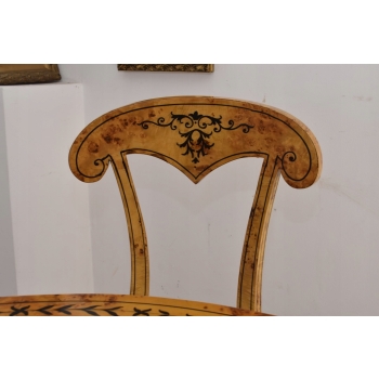 Polski Stół Art Deco + 4 Krzesła Okrągły - Instarsje - Meble Salon Jadalnia