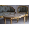 PAŁACOWY Komplet Mebli - Kawowy - Wypoczynek Sofa + 2 Fotele + Stół