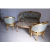 PAŁACOWY Komplet Mebli - Kawowy - Wypoczynek Sofa + 2 Fotele + Stół