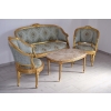 PAŁACOWY Komplet Mebli - Kawowy - Wypoczynek Sofa + 2 Fotele + Stół