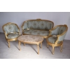 PAŁACOWY Komplet Mebli - Kawowy - Wypoczynek Sofa + 2 Fotele + Stół