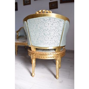 PAŁACOWY Komplet Mebli - Kawowy - Wypoczynek Sofa + 2 Fotele + Stół