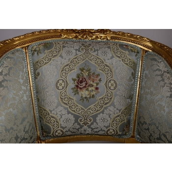 PAŁACOWY Komplet Mebli - Kawowy - Wypoczynek Sofa + 2 Fotele + Stół