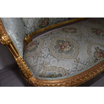 PAŁACOWY Komplet Mebli - Kawowy - Wypoczynek Sofa + 2 Fotele + Stół