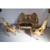 KRÓLEWSKI Komplet Mebli - Kawowy - Wypoczynek Sofa + 2 Fotele + Stół