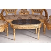KRÓLEWSKI Komplet Mebli - Kawowy - Wypoczynek Sofa + 2 Fotele + Stół