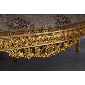 KRÓLEWSKI Komplet Mebli - Kawowy - Wypoczynek Sofa + 2 Fotele + Stół