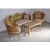 KRÓLEWSKI Komplet Mebli - Kawowy - Wypoczynek Sofa + 2 Fotele + Stół