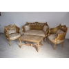 KRÓLEWSKI Komplet Mebli - Kawowy - Wypoczynek Sofa + 2 Fotele + Stół