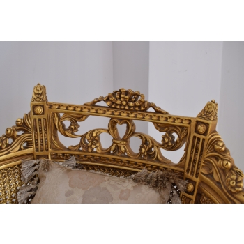 KRÓLEWSKI Komplet Mebli - Kawowy - Wypoczynek Sofa + 2 Fotele + Stół