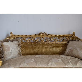 KRÓLEWSKI Komplet Mebli - Kawowy - Wypoczynek Sofa + 2 Fotele + Stół