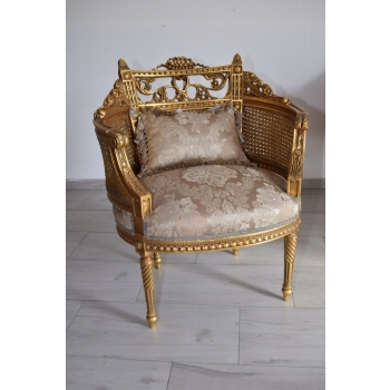 KRÓLEWSKI Komplet Mebli - Kawowy - Wypoczynek Sofa + 2 Fotele + Stół