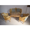 KRÓLEWSKI Komplet Mebli - Kawowy - Wypoczynek Sofa + 2 Fotele + Stół