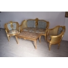 KRÓLEWSKI Komplet Mebli - Kawowy - Wypoczynek Sofa + 2 Fotele + Stół