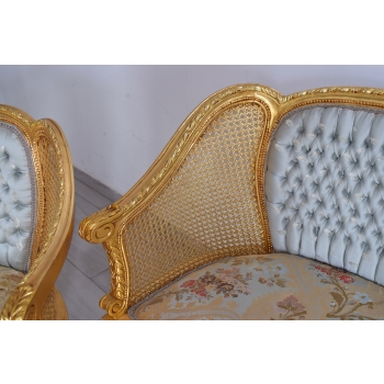 KRÓLEWSKI Komplet Mebli - Kawowy - Wypoczynek Sofa + 2 Fotele + Stół