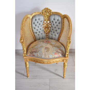 KRÓLEWSKI Komplet Mebli - Kawowy - Wypoczynek Sofa + 2 Fotele + Stół