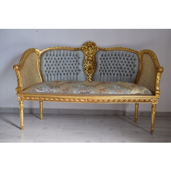 KRÓLEWSKI Komplet Mebli - Kawowy - Wypoczynek Sofa + 2 Fotele + Stół