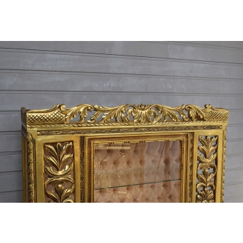 Pałacowa Wielka Francuska Witryna - 100% Drewno - Złota – Gablota Serwantka