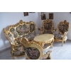 PAŁACOWY Komplet Wypoczynkowy GOBELIN - Wypoczynek Sofa + 4 Fotele + Stół