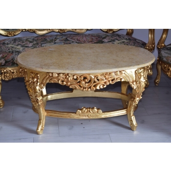 PAŁACOWY Komplet Wypoczynkowy GOBELIN - Wypoczynek Sofa + 4 Fotele + Stół