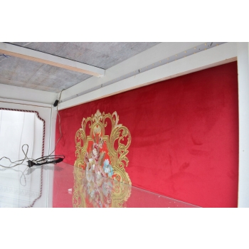 Podświetlana Francuska Witryna - Drewno - Złota + Creme Gablota Serwantka