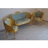 PAŁACOWY Komplet Mebli - Kawowy - Wypoczynek Sofa + 2 Fotele