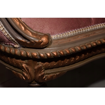 Pałacowa Sofa Kanapa - Leżanka Szezlong - Drewno z Obrazkiem