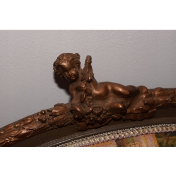 Pałacowa Sofa Kanapa - Leżanka Szezlong - Drewno z Obrazkiem