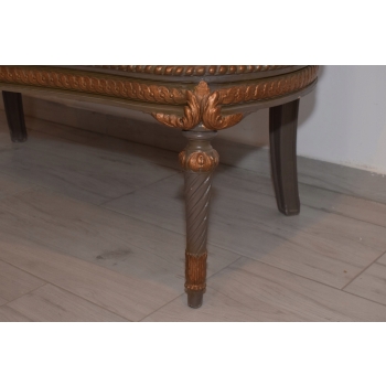 Pałacowa Sofa Kanapa - Leżanka Szezlong - Drewno z Obrazkiem