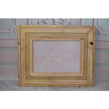 Bukiet Kwiatów - Kwiaty Obraz Olejny na Płótnie - 101x81cm Gruba Złota Rama