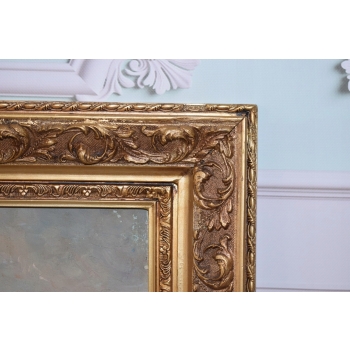 Statki na Morzu - Statek - Marynistyka - Kubizm Obraz Olejny - Złota Rama