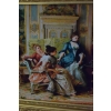 Francuska Arystokracja - Obraz w złotej Barokowej Ramie Rama 142x82cm