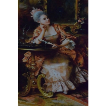 Francuska Arystokracja - Obraz w złotej Barokowej Ramie Rama 142x82cm