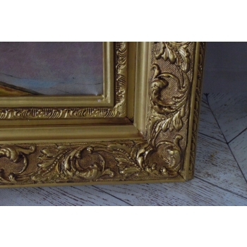 Francuska Arystokracja - Obraz w złotej Barokowej Ramie Rama 142x82cm