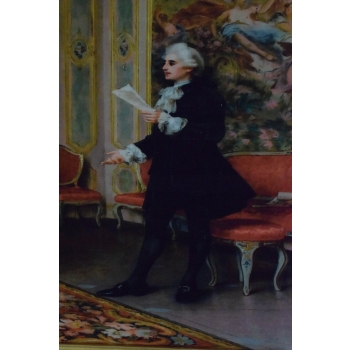 Francuska Arystokracja - Obraz w złotej Barokowej Ramie Rama 142x82cm